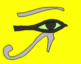 Disegno Occhio di Horus  pitturato su natalie