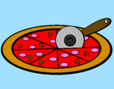 Disegno Pizza pitturato su Luciano