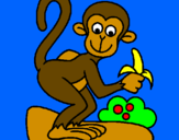 Disegno Scimmietta  pitturato su VANESSA