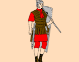 Disegno Soldato romano  pitturato su margarita