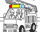 Disegno Camion dei Pompieri  pitturato su kk,p