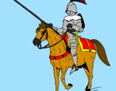 Disegno Cavallerizzo a cavallo  pitturato su GEORGE