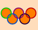 Disegno Anelli dei giochi olimpici  pitturato su riccardino