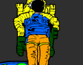 Disegno Astronauta  pitturato su giuseppe raciti