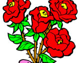 Disegno Mazzo di rose  pitturato su erilda