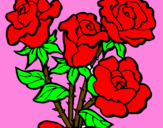 Disegno Mazzo di rose  pitturato su GAIA
