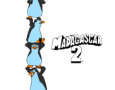 Disegno Madagascar 2 Pinguino pitturato su marco  valenziano