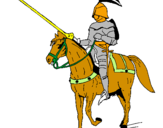Disegno Cavallerizzo a cavallo  pitturato su Lorenzo Presta