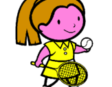 Disegno Ragazza che gioca a tennis  pitturato su DAMY