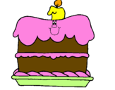 Disegno Torta di compleanno  pitturato su gabriele 1
