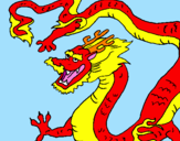 Disegno Drago cinese pitturato su victoria