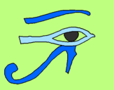 Disegno Occhio di Horus  pitturato su Michele