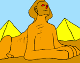 Disegno Sfinge pitturato su ISABELLA