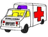 Disegno Ambulanza  pitturato su cesar
