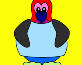 Disegno Pinguino pitturato su Ludovica 06