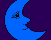 Disegno Luna  pitturato su 098654321