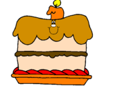 Disegno Torta di compleanno  pitturato su GIULIA SCHIEVANO
