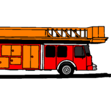Disegno Camion dei pompieri con la scala pitturato su gabriele