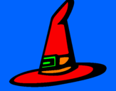 Disegno Cappellone da strega pitturato su FLAVIA