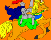 Disegno Cavaliere a cavallo pitturato su CARLOS