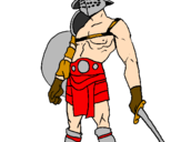Disegno Gladiatore  pitturato su luca1