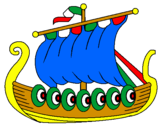 Disegno Barca vikinga  pitturato su Giovanni