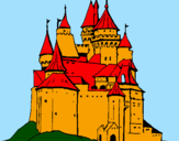 Disegno Castello medievale  pitturato su thimotee