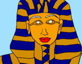 Disegno Tutankamon pitturato su manu