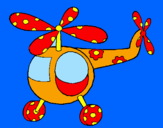 Disegno Elicottero decorato  pitturato su patti