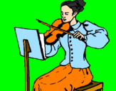 Disegno Dama violinista  pitturato su eli the best