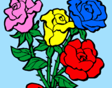 Disegno Mazzo di rose  pitturato su Jessica