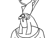 Disegno Horus pitturato su alessandra