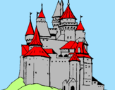 Disegno Castello medievale  pitturato su lucadp