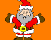 Disegno Babbo Natale felice pitturato su buon natale per ale