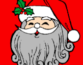 Disegno Faccione Babbo Natale  pitturato su leonardo