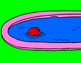 Disegno Palla in piscina pitturato su MARTINA