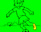Disegno Giocare a calcio pitturato su xzjcv