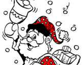 Disegno Babbo Natale con la sua campana  pitturato su ottavio da mottola