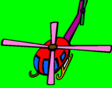 Disegno Elicottero  V pitturato su booling