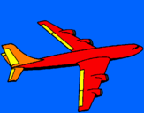 Disegno Aeroplano  pitturato su luca