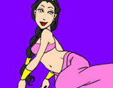 Disegno Principessa araba pitturato su rachele
