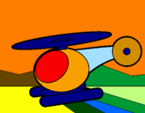 Disegno Piccolo elicottero pitturato su loris