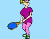 Disegno Ragazza che gioca a tennis  pitturato su MARTINA FRASSINETI