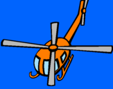 Disegno Elicottero  V pitturato su sasha