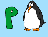 Disegno Pinguino pitturato su aless