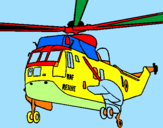 Disegno Elicottero di salvataggio  pitturato su VINCENZO