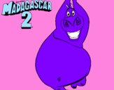 Disegno Madagascar 2 Gloria pitturato su la ipopotamo mas grande