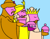 Disegno I Re Magi 3 pitturato su benedetta