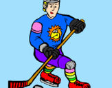 Disegno Giocatore di hockey su ghiaccio pitturato su sara
