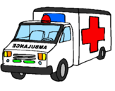 Disegno Ambulanza  pitturato su ni